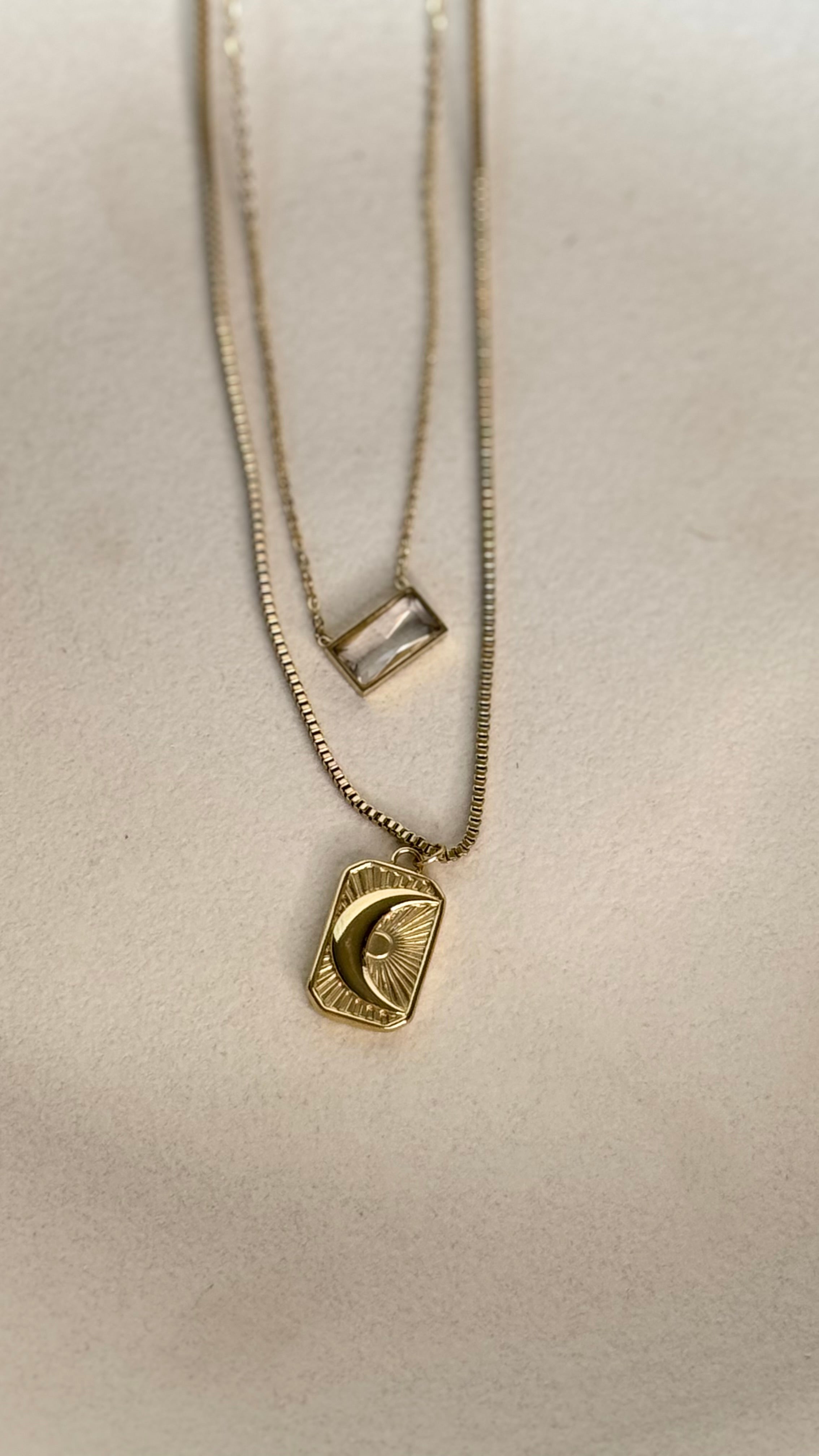 Luna doble con diamante