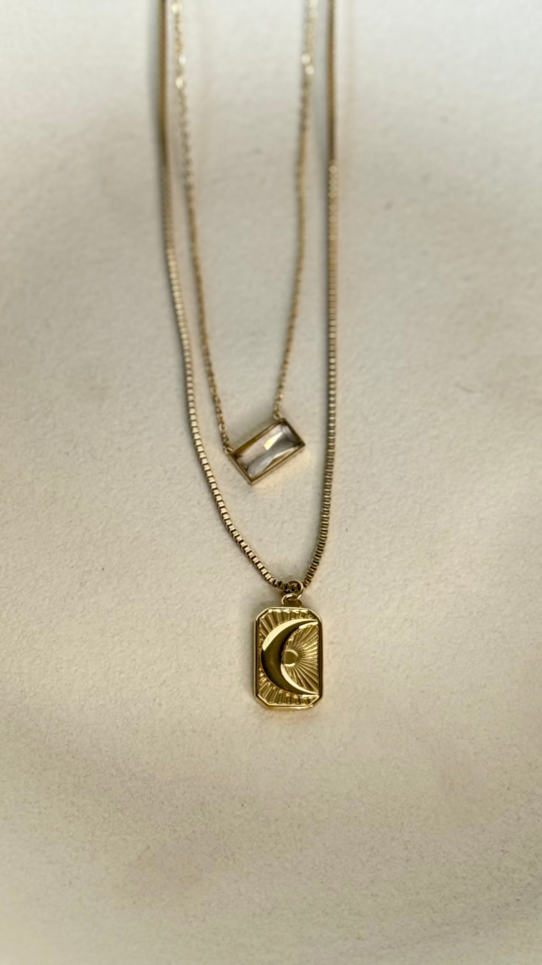 Luna doble con diamante