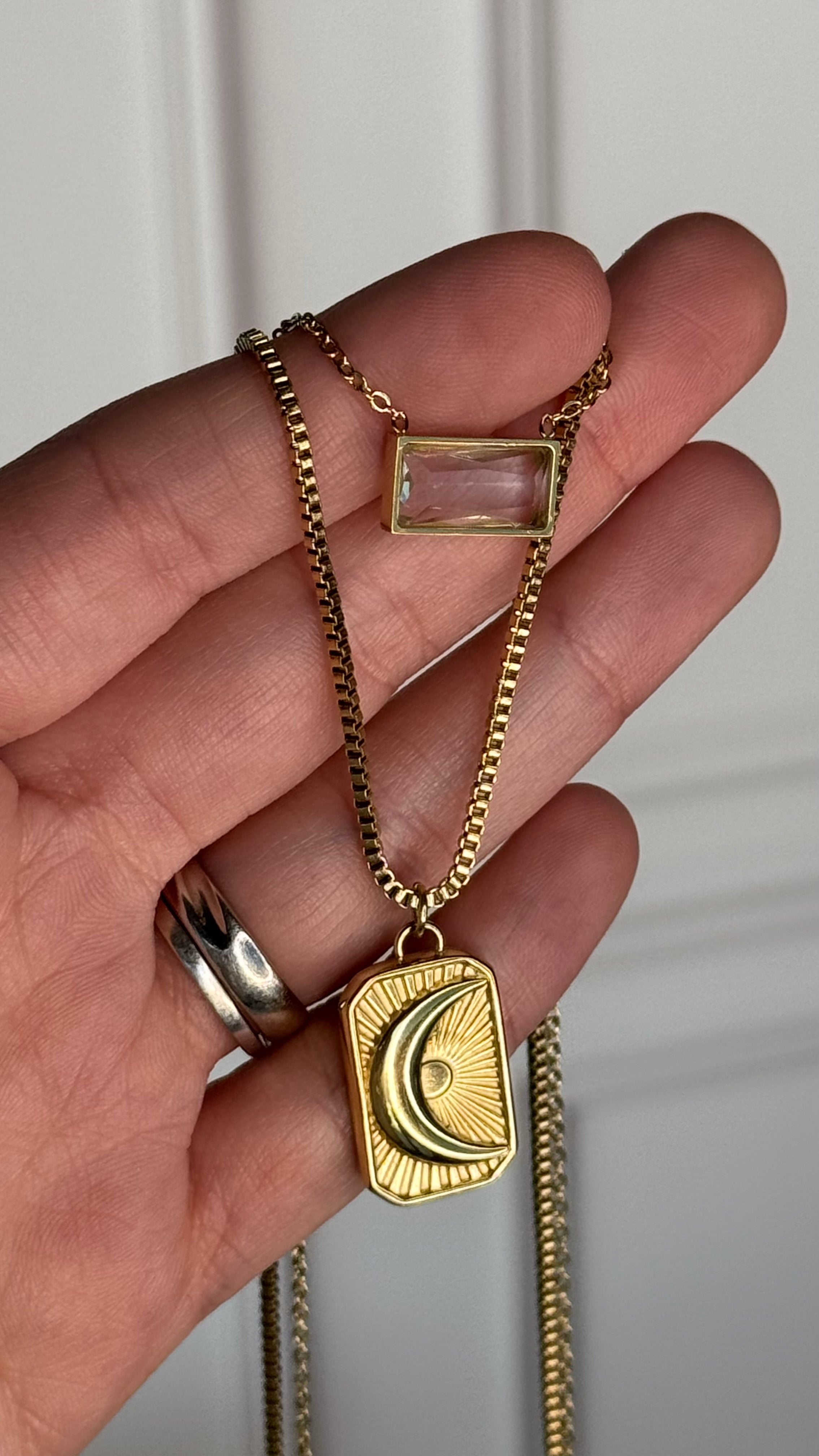 Luna doble con diamante