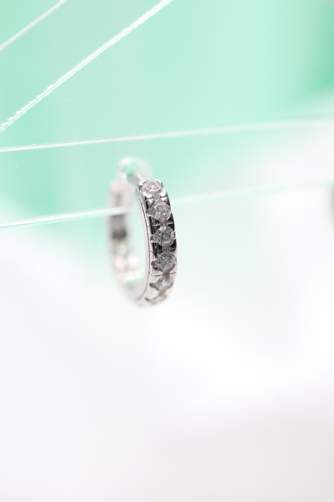 Hoop plata con diamantes