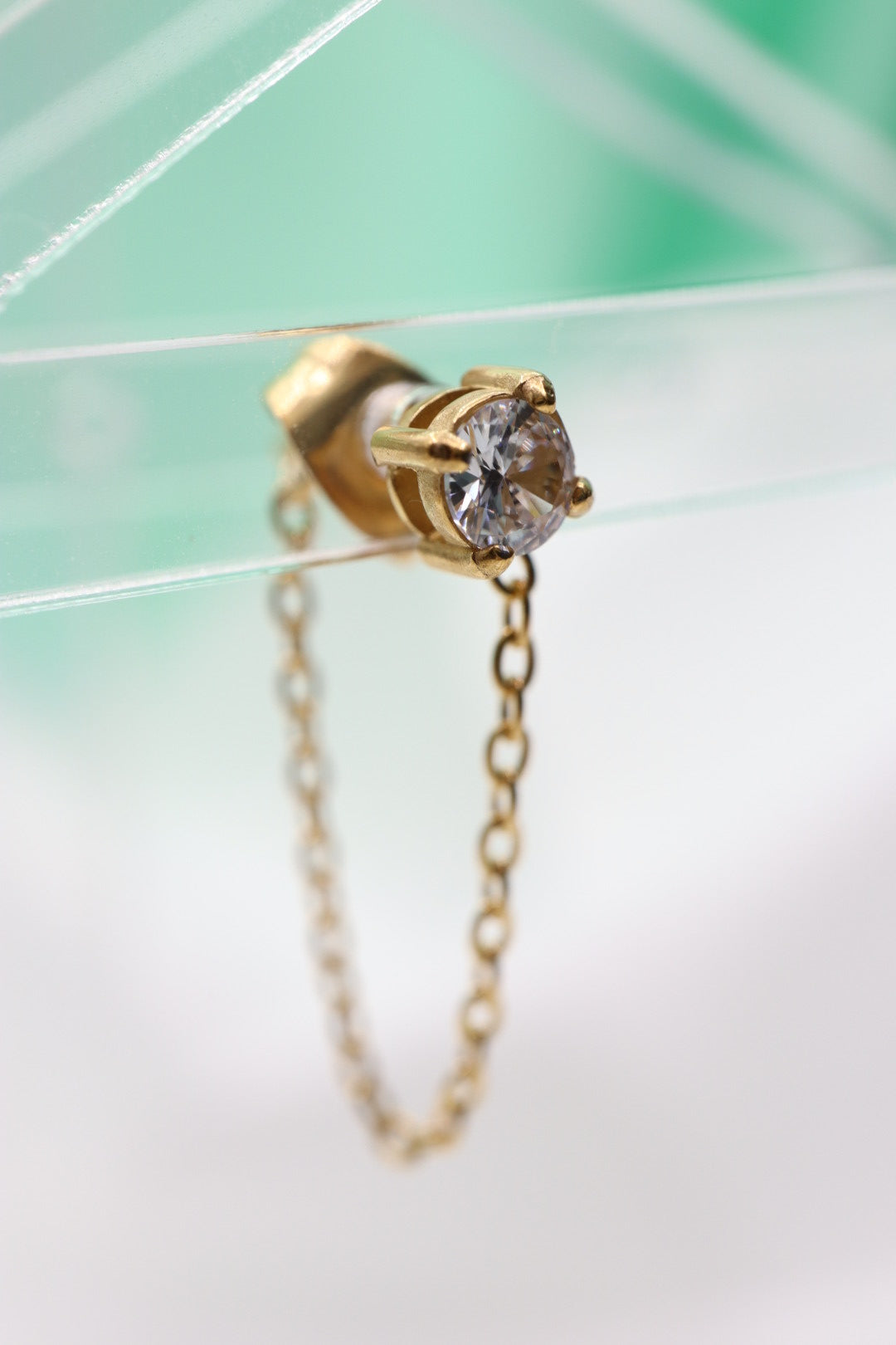 Arete diamante con cadena