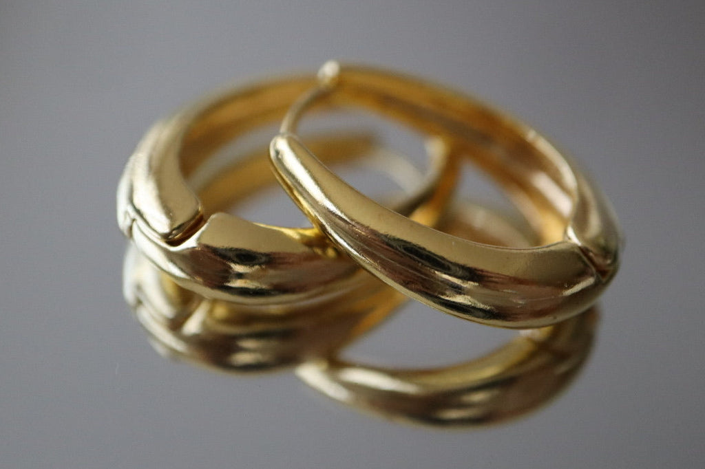 Hoops alargados gold