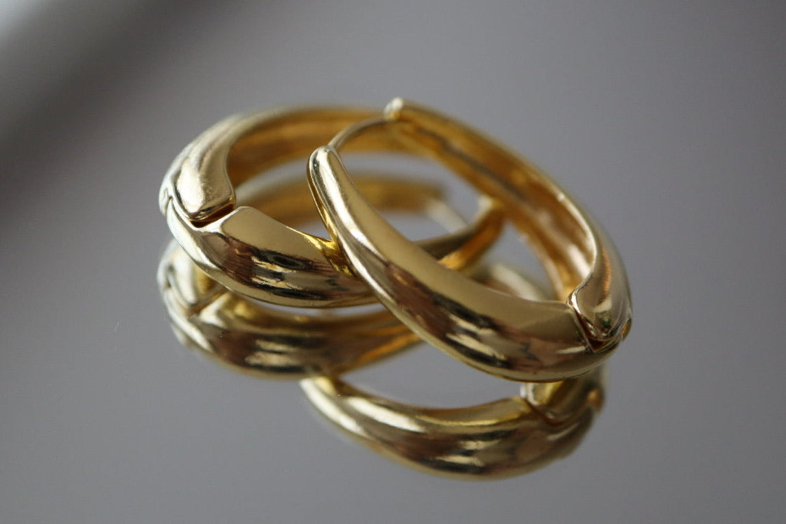 Hoops alargados gold