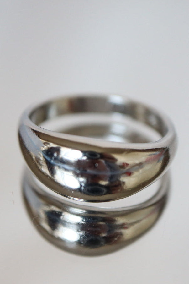Anillo burbuja pequeña plateado
