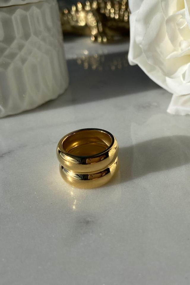 Anillo doble color oro